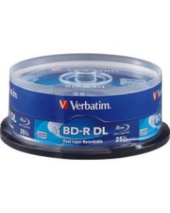 Verbatim BD-R DL 50GB 6X with Branded Surface - 25pk Spindle - 25pk Spindle