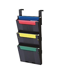 Deflect-O 3-Pocket Partition Pocket System, 25inH x 12-5/8inW x 3-15/16inD, Black