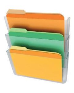 deflect-o Stackable Wall Pocket File, 3 Pack, Clear
