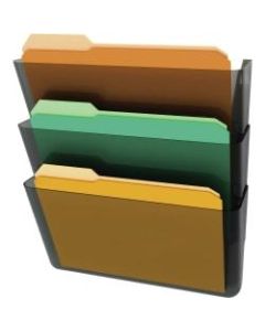 deflect-o Stackable Wall File Pocket, 3 Pack, Smoke