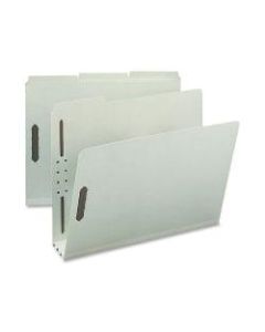 Nature Saver 1/3-Cut Pressboard Fastener Folders, Letter Size, 3in Expansion, 75% Recycled Gray Green, Box Of 25