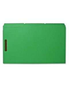 Sparco Color Fastener Folders With 2-Ply Tabs, Legal Size, Green, Box Of 50