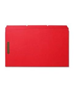 Sparco Color Fastener Folders With 2-Ply Tabs, Legal Size, Red, Box Of 50