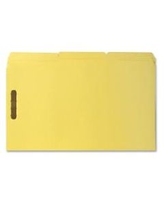 Sparco Color Fastener Folders With 2-Ply Tabs, Legal Size, Yellow, Box Of 50