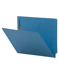 Business Source Letter Recycled Fastener Folder - 8 1/2in x 11in - 2 Fastener(s) - End Tab Location - Blue - 10% - 50 / Box