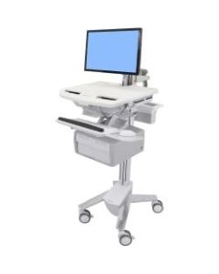 Ergotron StyleView Cart with LCD Arm, 2 Tall Drawer - Cart - for LCD display / PC equipment (open architecture) - plastic, aluminum, zinc-plated steel - screen size: up to 24in