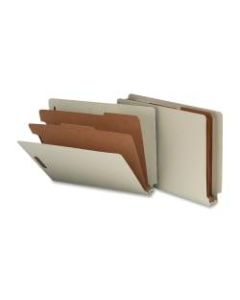 Nature Saver 2-Divider Classification Folders, Letter Size, 100% Recycled, Gray/Green, Box Of 10