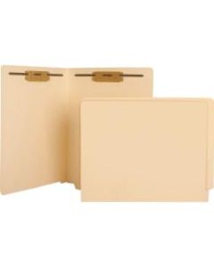 Business Source Straight Tab Cut Letter Recycled Fastener Folder - 8 1/2in x 11in - 2 Fastener(s) - 2in Fastener Capacity - Manila, Stock - 10% - 50 / Box