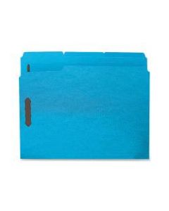 Sparco Color Fastener Folders With 2-Ply Tabs, Letter Size, Blue, Box Of 50
