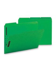 Sparco Color Fastener Folders With 2-Ply Tabs, Letter Size, Green, Box Of 50