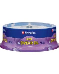 Verbatim DVD+R Double-Layer Disc Spindle, Pack Of 15