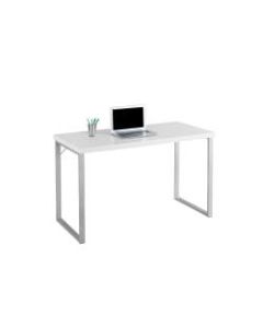 Monarch Specialties Contemporary Computer Desk, White/Silver