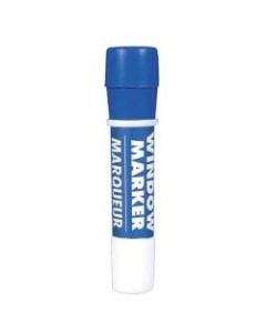 Amscan Window Markers, Broad Point, Blue Barrel, Blue Ink, Pack Of 4 Markers