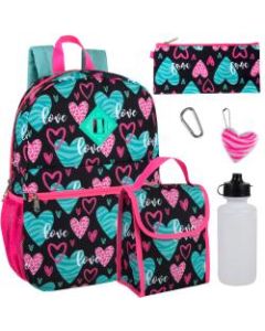 Trailmaker 6-In-1 Backpack Set, Hearts