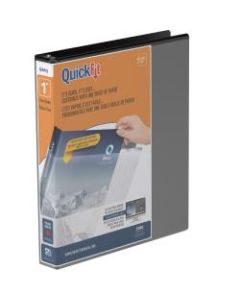 QuickFit View 3-Ring Binder, 1in Angle D-Rings, 50% Recycled, Black