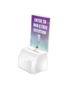 Azar Displays Plastic Suggestion Box, With Lock, Molded, Small, 3 1/2inH x 5 1/2inW x 5inD, White