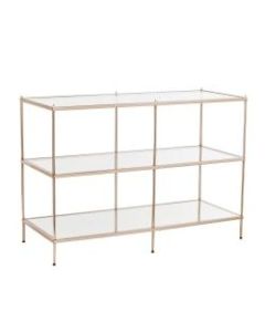 Southern Enterprises Knox Console Table, Rectangle, Clear/Metallic Gold