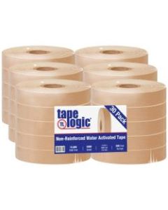 Tape Logic Water-Activated Packing Tape, 3in Core, 1in x 500ft, Kraft, Case Of 30