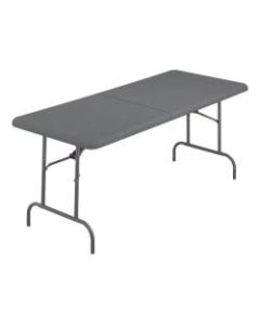 Iceberg IndestrucTable TOO Bifold Table - Rectangle Top - 72in Table Top Length x 30in Table Top Width x 2in Table Top Thickness - 29in Height - Charcoal, Powder Coated - Tubular Steel