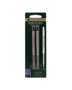 Monteverde Capless Gel Refills For Waterman Ballpoint Pens, Fine Point, 0.5 mm, Black, Pack Of 2 Refills