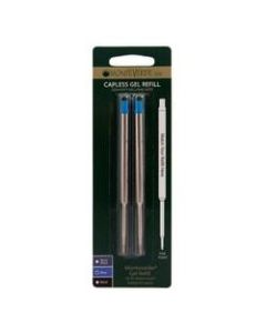 Monteverde Capless Gel Refills For Waterman Ballpoint Pens, Fine Point, 0.5 mm, Blue, Pack Of 2 Refills