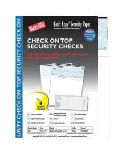 Blanks/USA KanT Kopy Security Check-On-Top Paper, Letter Size (8-1/2in x 11in), Void Blue, Pack Of 500 Checks