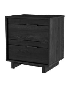 South Shore Fynn 2-Drawer Nightstand, 22-1/4inH x 22-1/4inW x 16-1/2inD, Gray Oak