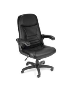 OFM MobileArm Ergonomic Bonded Leather High-Back Conference Chair, Black