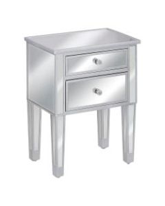 Monarch Specialties Darla Side Table, 24inH x 19inW x 12-3/4inD, Silver