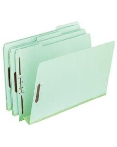 Pendaflex Extra-Sturdy Pressboard Fastener Folders, 3in Expansion, 8 1/2in x 14in, Legal Size, Light Green, Pack Of 25