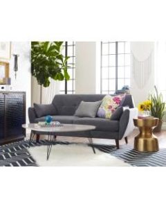 Elle Decor Amelie Mid-Century Modern Loveseat, Dark Gray/Chestnut