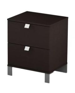 South Shore Spark 2-Drawer Nightstand, 23inH x 19-1/2inW x 17inD, Chocolate