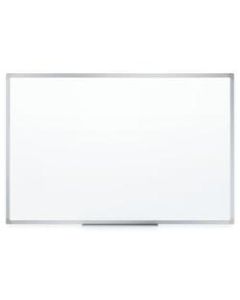 Mead Melamine Non-Magnetic Dry-Erase Whiteboard With Marker Tray, 72in x 48in, Aluminum Frame With Silver Finish
