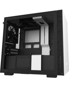NZXT Mini-ITX Case with Tempered Glass - Mini-tower - Matte White, Black - Hot Dip Galvanized Steel, Tempered Glass - 5 x Bay - 2 x 4.72in x Fan(s) Installed