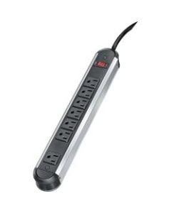 Fellowes 7-Outlet Metal Power Strip, 12ft Cord, Silver/Black