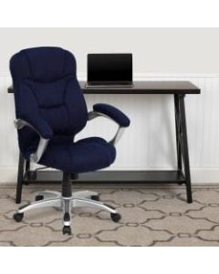 Flash Furniture Ergonomic Microfiber High-Back Chair, Blue/Black/Titanium