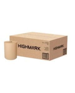 Highmark Hardwound 1-Ply Paper Towels, 100% Recycled, Natural, 350ft Per Roll, Pack Of 12 Rolls