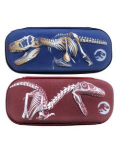 Inkology Jurassic World Pencil Cases, 9inH x 4inW x 2inD, Assorted Designs, Pack Of 8 Pencil Cases