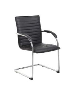 Boss Office Products Ribbed Side Chairs, Black, Set Of 2