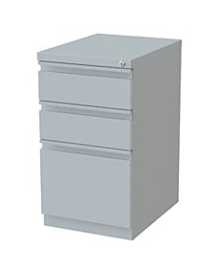 Lorell 19-7/8inD Vertical 3-Drawer Mobile Pedestal File Cabinet, Metal, Platinum