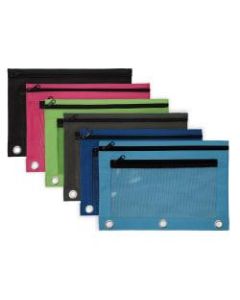 Office Depot Brand Pencil Pouch With Mesh Window, 7in x 9 3/4in, Assorted Colors