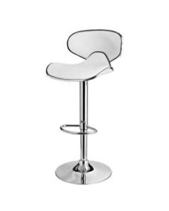 Powell Home Fashions Adjustable Bar Stool, White/Chrome