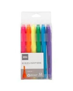 Office Depot Brand Pen-Style Highlighters, 100% Recycled, Assorted Colors, Pack Of 12