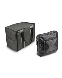 AutoExec Mini File Tote, With Tablet Case, 10inH x 8inW x 14inD, Black/Gray