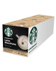 Starbucks Nescafe Dolce Gusto Single-Serve Coffee Freshpacks, Latte Macchiato, Carton Of 36, 3 x 12 Per Box