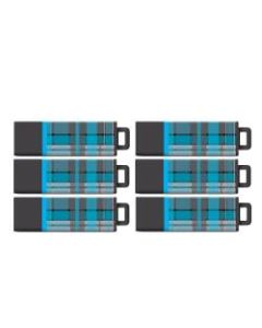 Centon Macbeth USB 2.0 Flash Drives, Pro, 8GB, Electric Blue Madras, Pack Of 6, S1M-U2TEBM-8-6