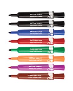 Office Depot Brand Easel Pad Flip Chart Markers, 100% Recycled, Assorted, Pack Of 8