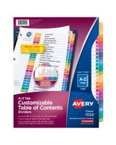 Avery Ready Index Table Of Contents Dividers, A-Z Tab, Multicolor