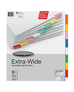 Wilson Jones Extra-Wide Insertable Indexes, 8-Tab, Multicolor