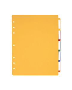 Office Depot Brand Plastic Dividers With Tabs And Labels, Multicolor, 5-Tab